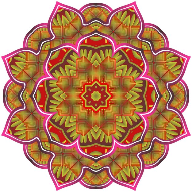 Mandala astratta testurizzata in rosso combinato con oro