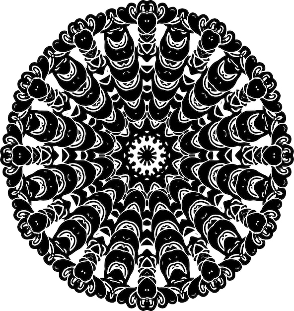 Mandala azteco vettore disegno mandala nero gratuito