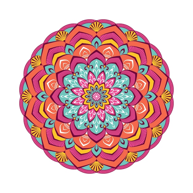 Mandala colorato con ornamento floreale