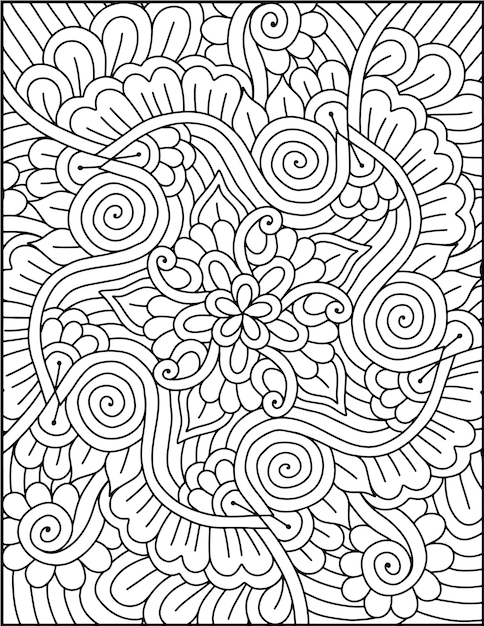Mandala da colorare Pagina disegnata a mano Mandala floreale da colorare per adulti Nuovi modelli di mandala