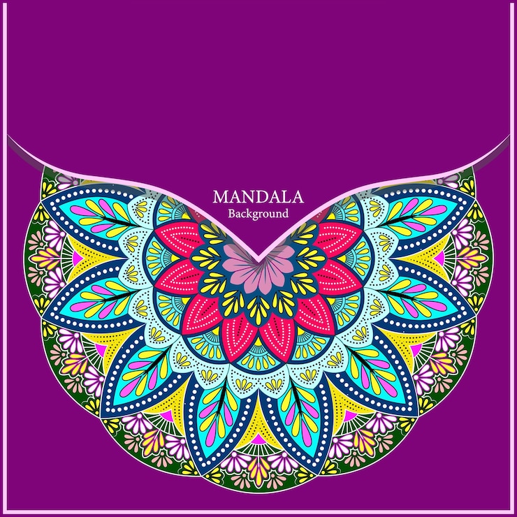 Vettore mandala decorativa colorata bellissima arte floreale