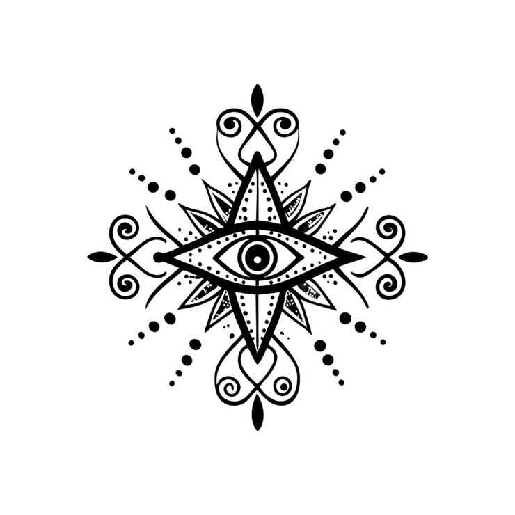 Vettore mandala dell'occhio mistico