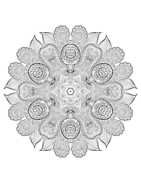 Mandala di fiori. mandala. Mandala da colorare. Fiore