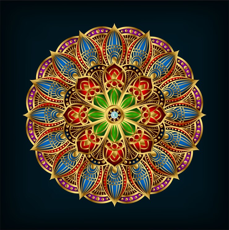 Vettore mandala di fiori.