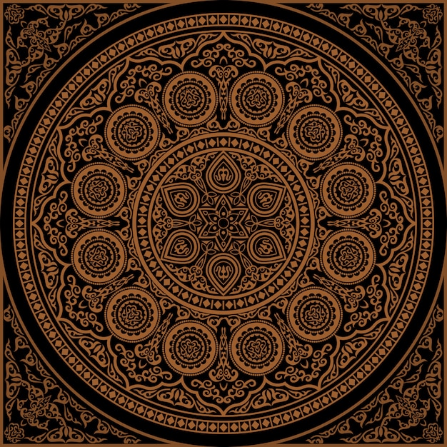 Mandala di henné indiano - Ornamento rotondo