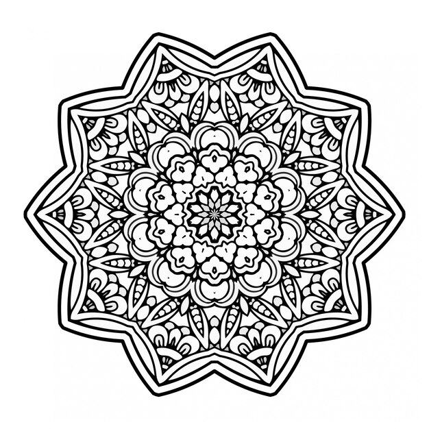Mandala di lusso in bianco e nero
