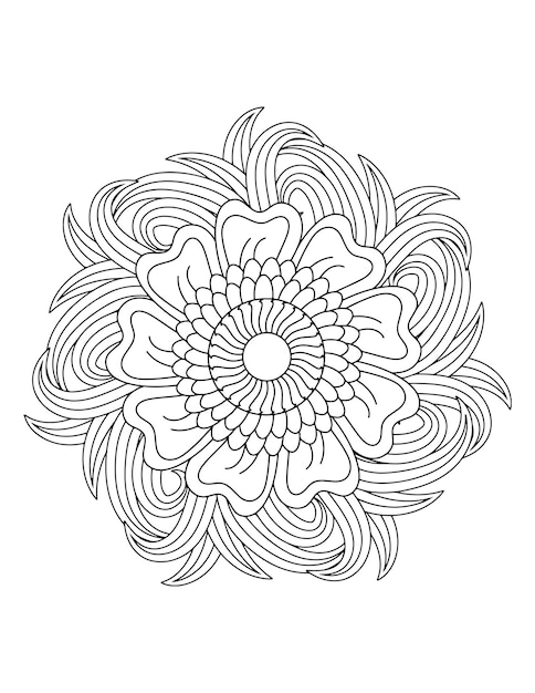 mandala di lusso, libro da colorare floreale per adulti. pagine da colorare mandala, ornamenti floreali.