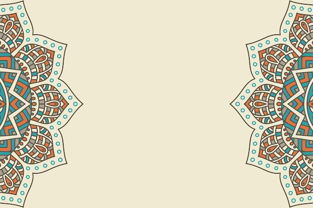 Mandala di lusso sfondo oro colorato