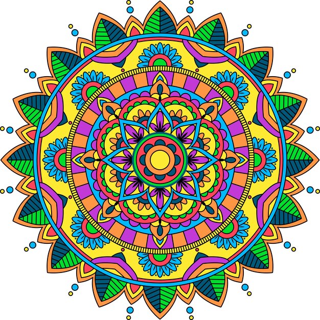 mandala disegnato a mano colorato