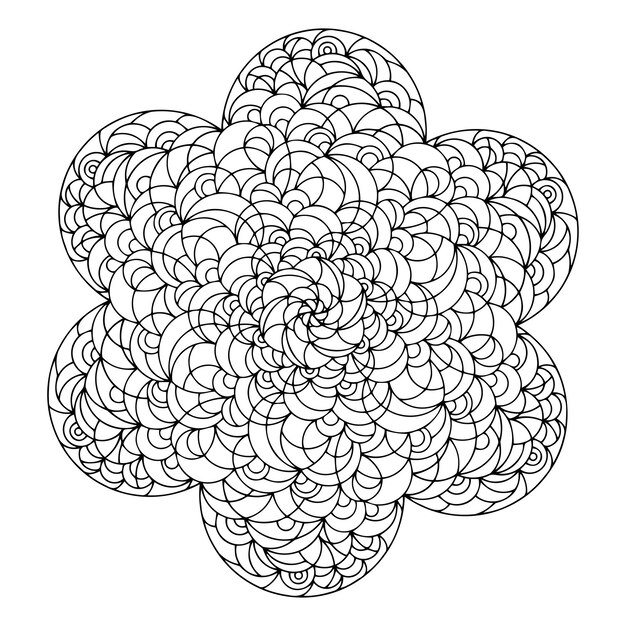 Mandala disegnato a mano isolato su sfondo bianco