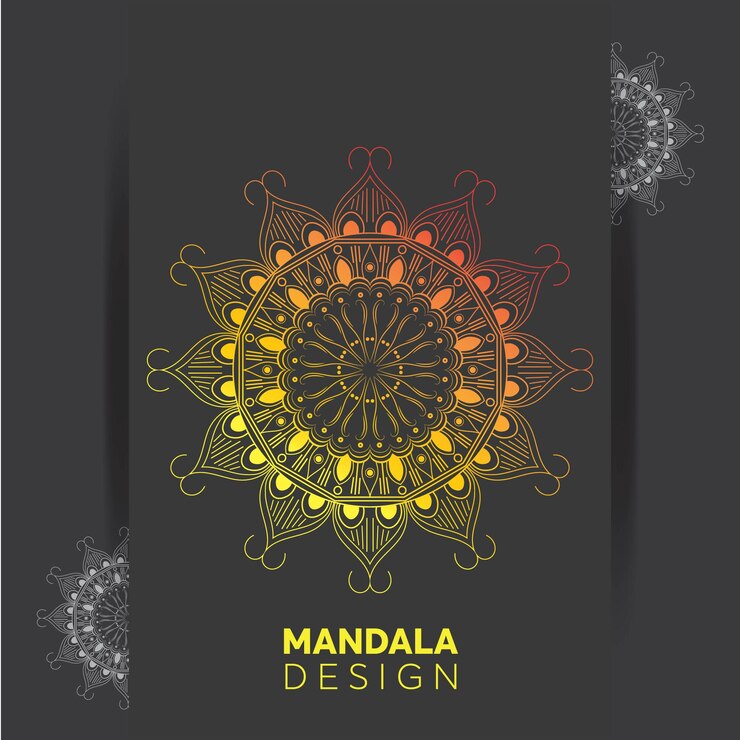 Vettore mandala dorata vettoriale libera su sfondo nero