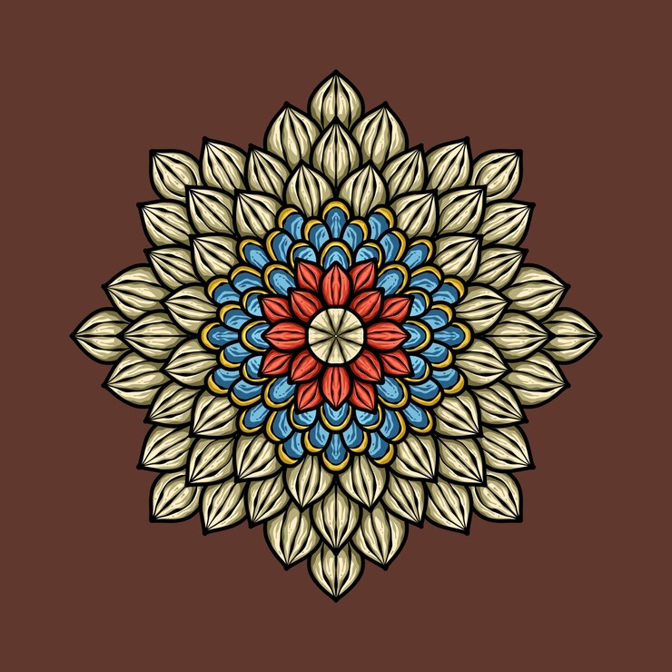 Vettore mandala floreale disegnato a mano vettore gratuito