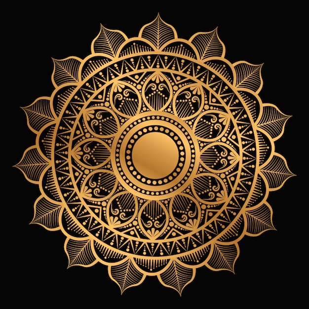Mandala geometrica in colore dorato
