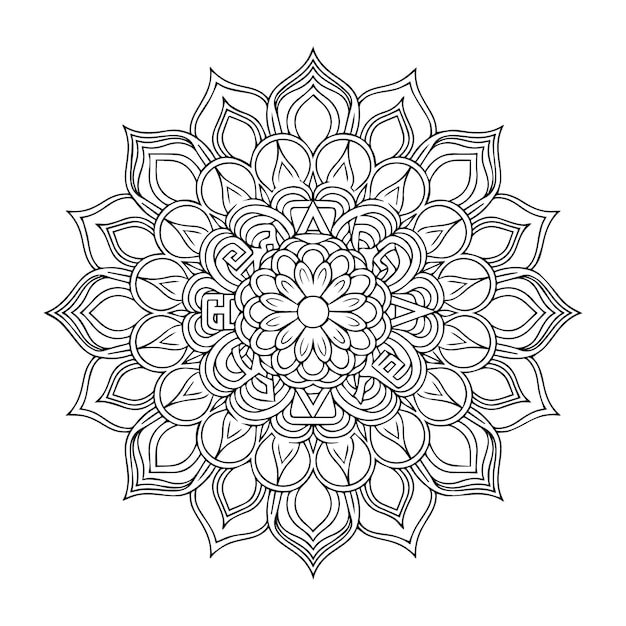 Mandala indiana vettoriale Mandala decorativa astratta su sfondo bianco Mandala rotonda