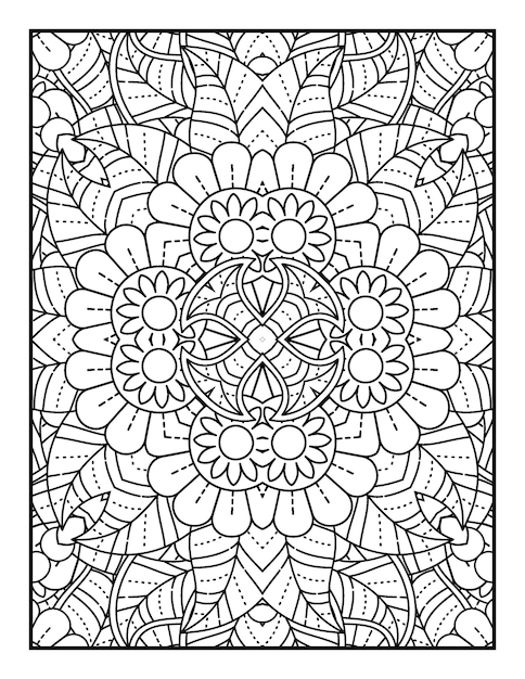 mandala libro da colorare per adulti e pagina del libro da colorare per adulti
