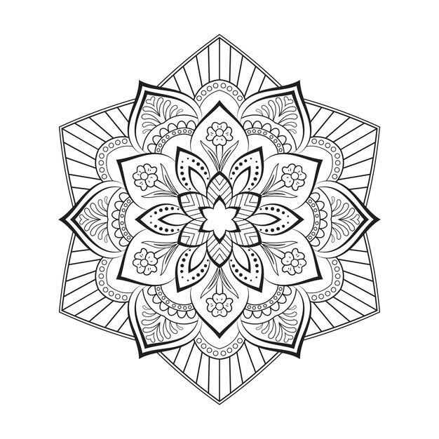 Mandala line art per colorare la pagina del libro Stile etnico indiano Design mandala islamico