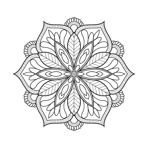 Mandala line art per colorare la pagina del libro Stile etnico indiano Design mandala islamico