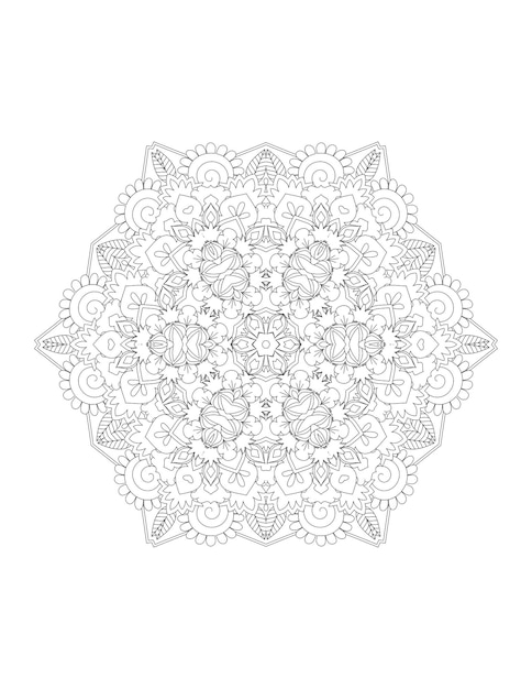 mandala. Mandala da colorare. Pagina da colorare per adulti.