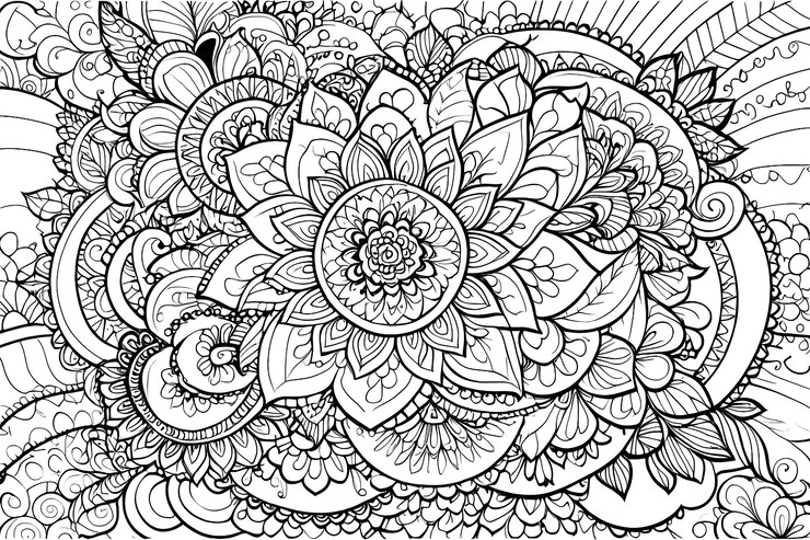 Mandala ornamentale per adulti pagina da colorare Pagina da colorare in stile Entangle Ornamento arabo-indiano