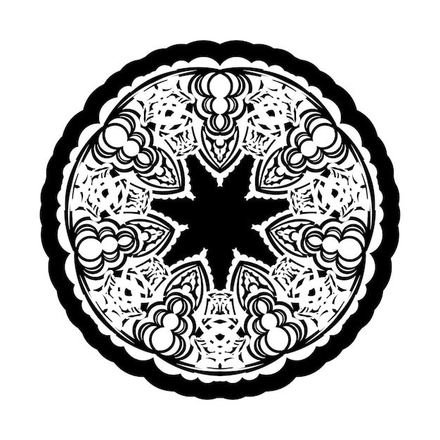 Mandala Ornamenti a forma di fiore Buono per loghi, tatuaggi, stampe e carte Isolato su sfondo bianco Illustrazione vettoriale