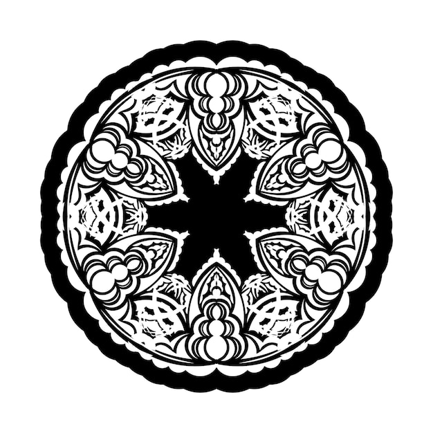 Mandala Ornamenti a forma di fiore Buono per loghi, tatuaggi, stampe e carte Isolato su sfondo bianco Illustrazione vettoriale