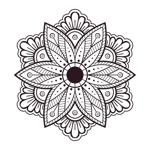 Mandala pattern su sfondo bianco