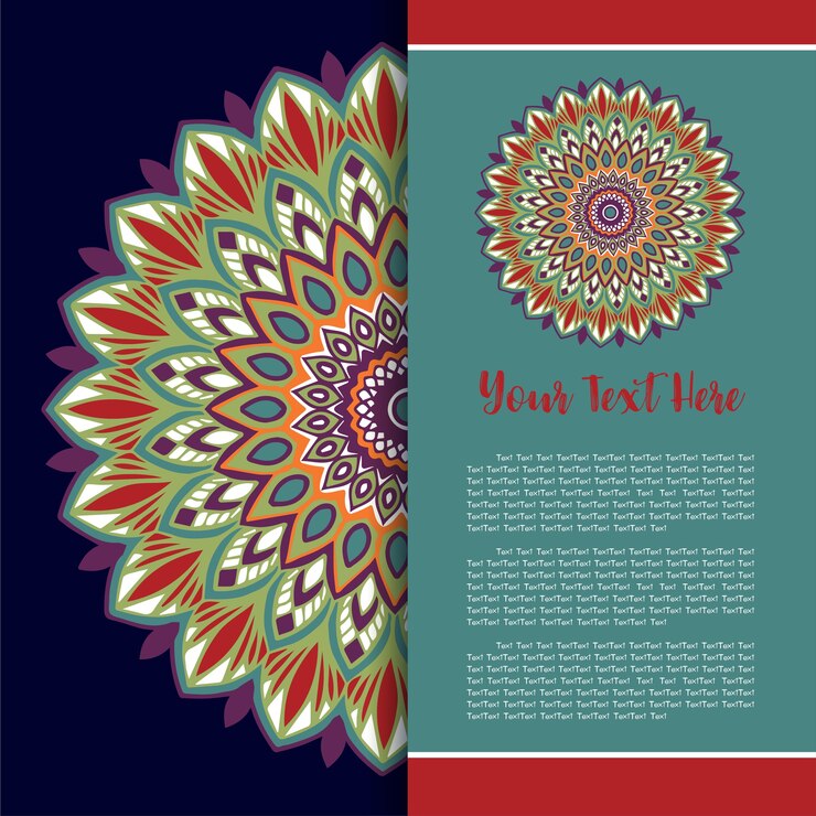 Vettore mandala vintage template card