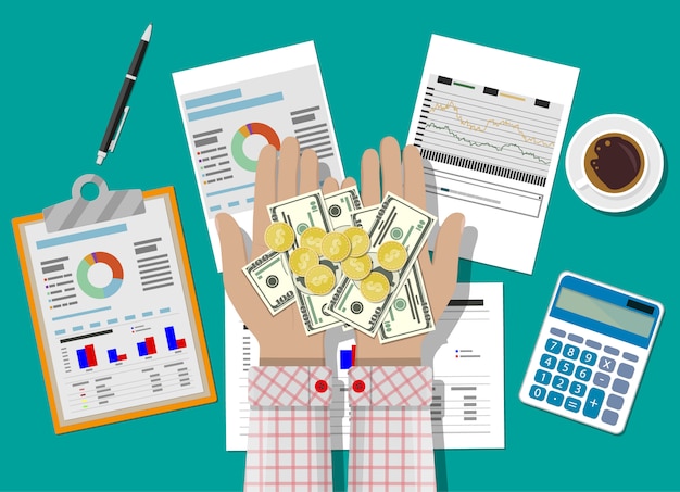 Mani con soldi e rapporti finanziari