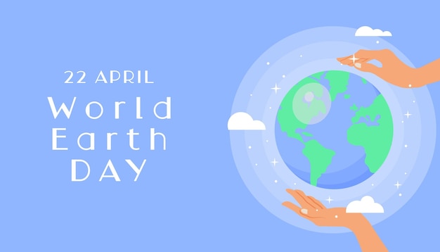 Mani del concetto di giornata mondiale della terra che tengono il globo