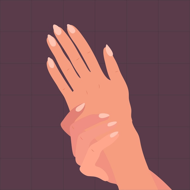 mani umane dita gesti diverse pose tenendo le mani illustrazione piatta