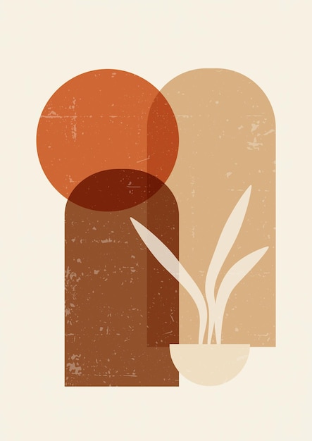 Manifesto dell'illustrazione minimalista astratta della terracotta