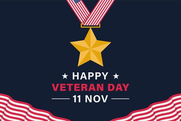 Manifesto dell'insegna del fondo di vettore del giorno del veterano