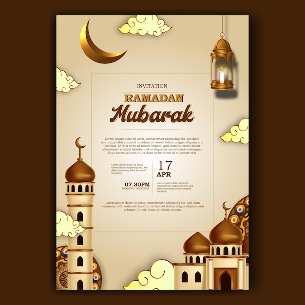 Manifesto dell'invito di Ramadan Mubarak
