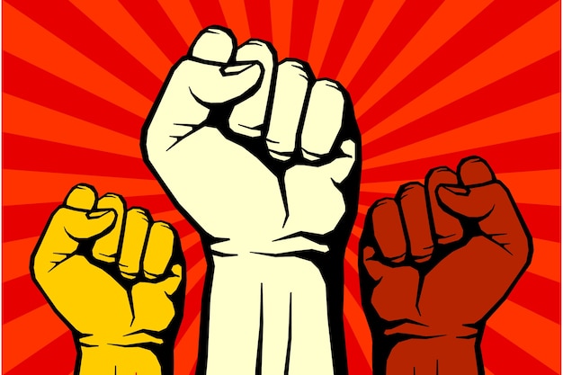 Manifesto di arte di rivoluzione di vettore di ribellione di protesta per libertà