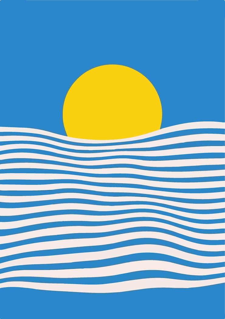 Vettore manifesto di estate astratto di tramonto