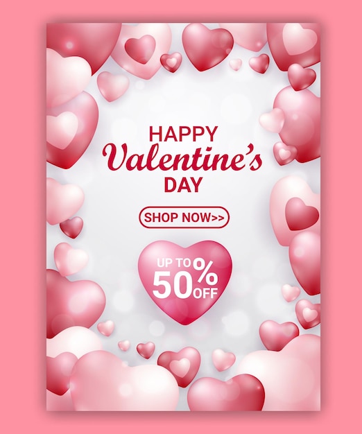 Manifesto di vendita di San Valentino felice