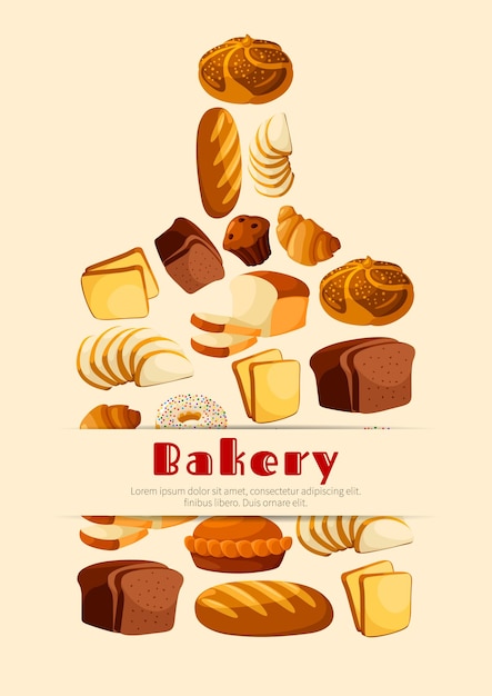 Manifesto di vettore del tagliere del pane del forno