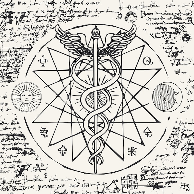 manifesto massonico con Caduceo
