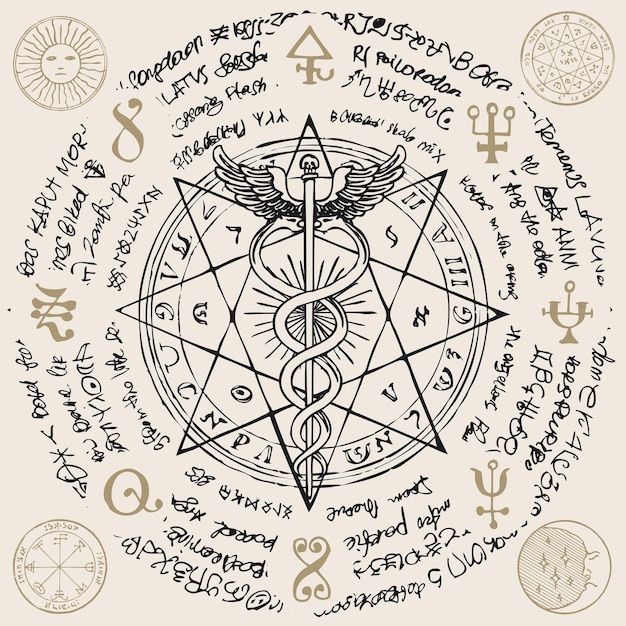 manifesto massonico con Caduceo