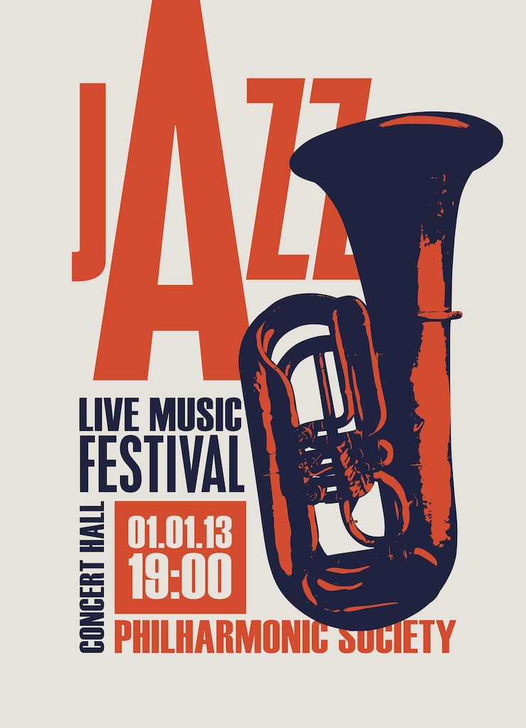 Vettore manifesto per il festival jazz