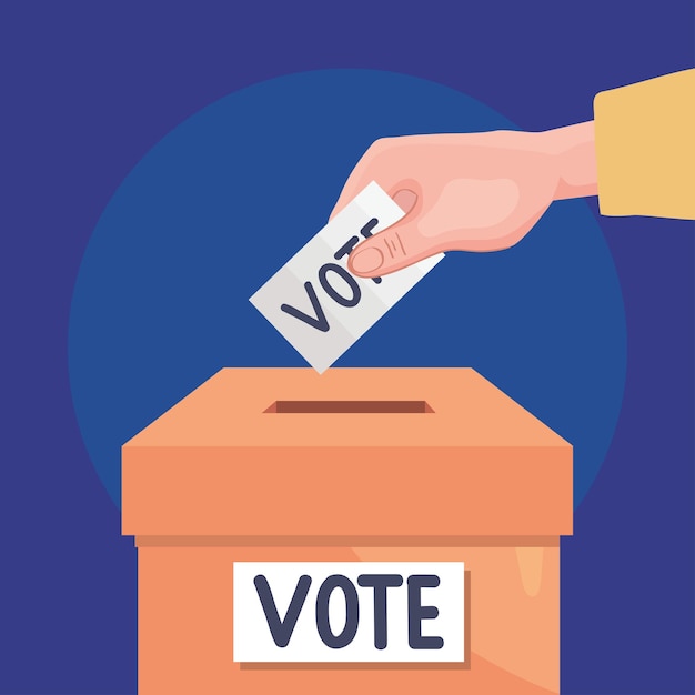 Mano che mette il voto nell'urna