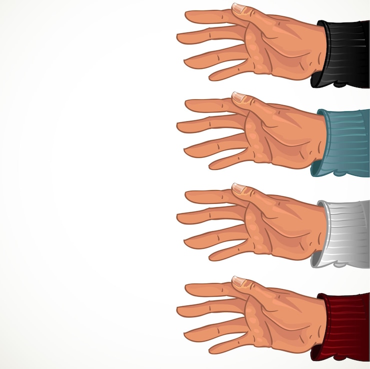 Vettore mano maschile in una camicia di colore
