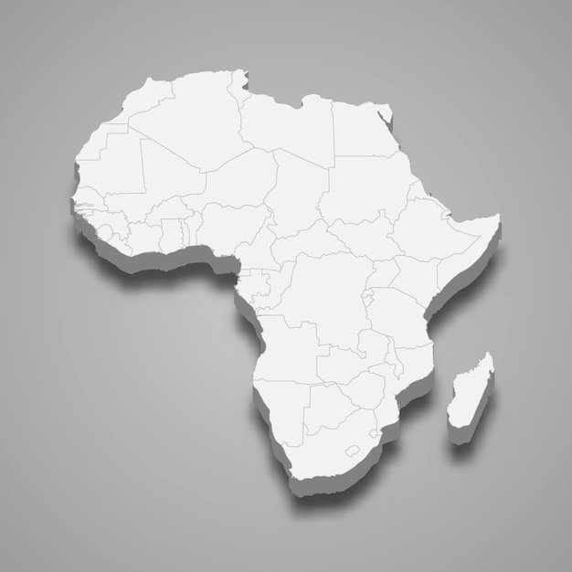 Mappa 3d dell'Africa