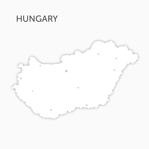 Mappa bianca di alta qualità Ungheria tagliata su carta
