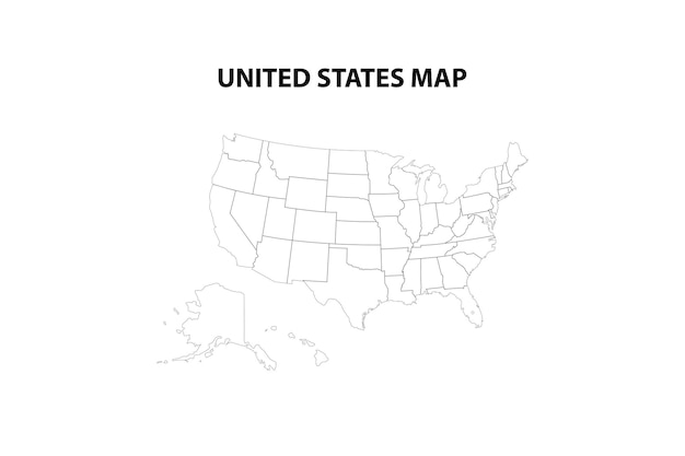 Mappa degli Stati Uniti minimal line art