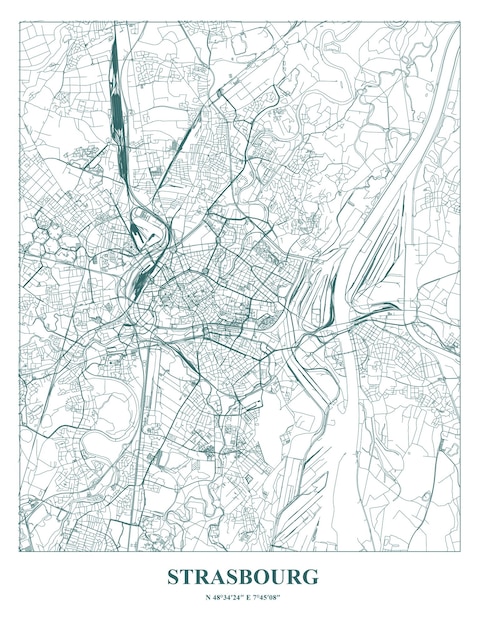 Mappa del cartello della città di Strasburgo