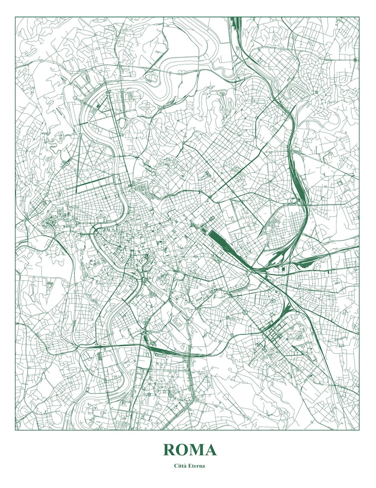 Vettore mappa del cartello di roma capitale