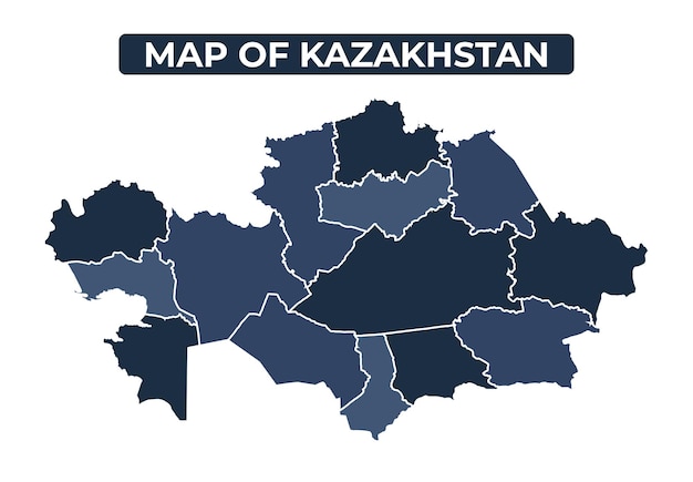 Mappa del Kazakistan mappa politica regioni illustrazione vettoriale