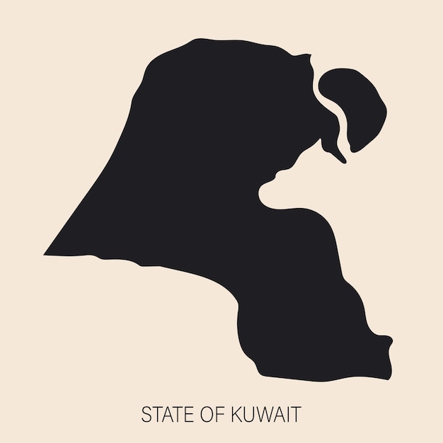 Mappa del Kuwait altamente dettagliata con bordi isolati su sfondo Icona semplice