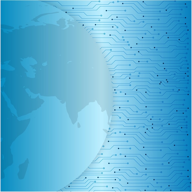 Mappa del mondo a punti vettoriali per la tecnologia aziendale e l'istruzione